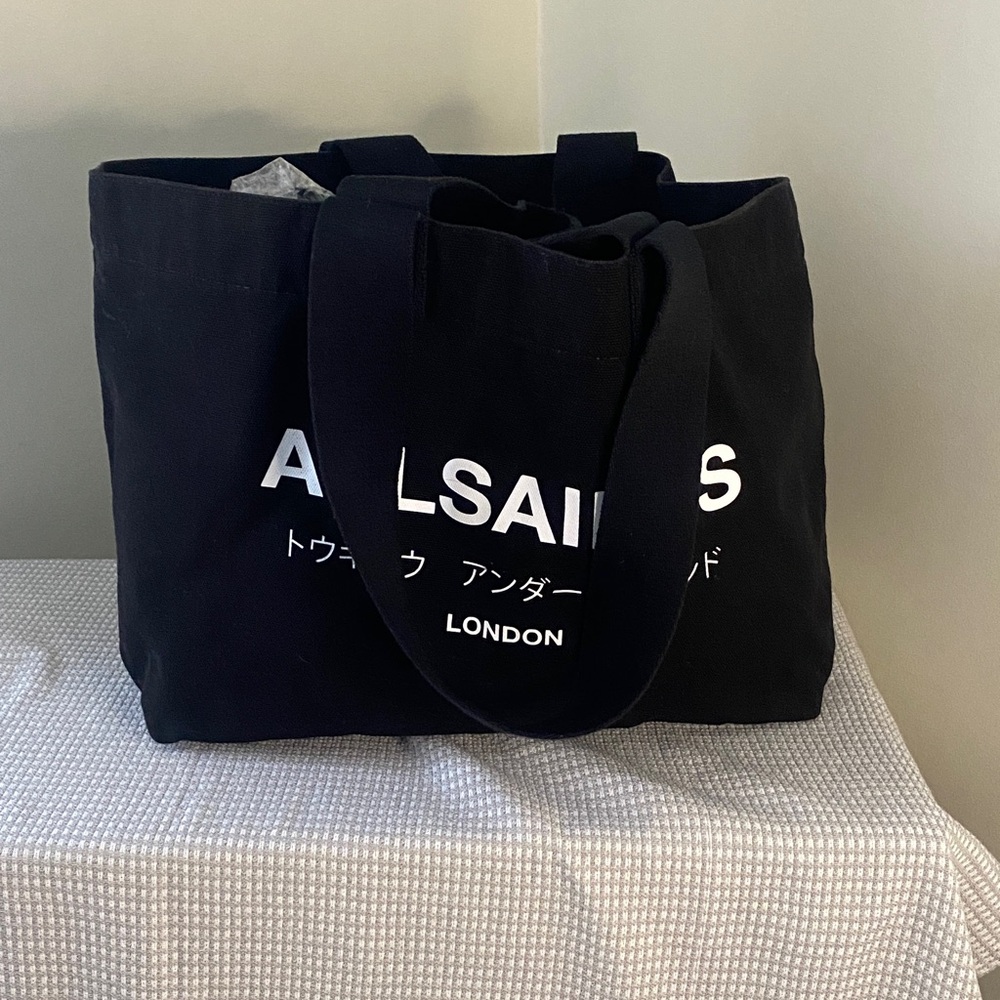 All Saints Logo Black Canvas Tote - Picture 10 of 10